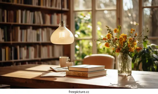 Vintage books and flowers still life