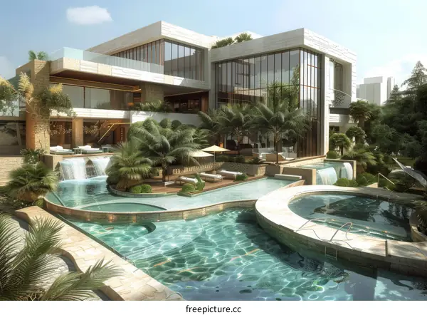 Luxury Modern Villa Pool Landscape Design