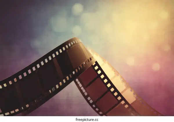 Vintage Filmstrip with Bokeh Background