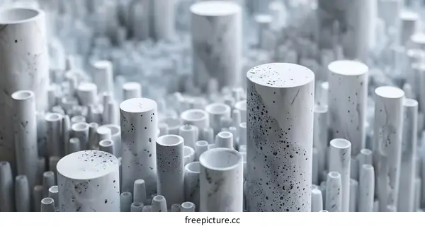 Abstract Concrete Cylindrical Cityscape