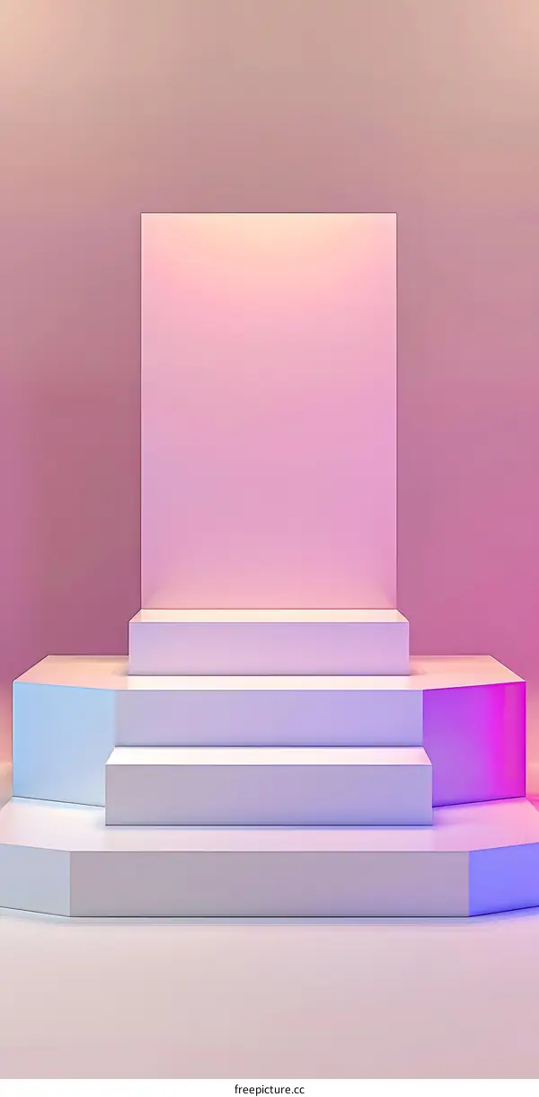Pastel Colored 3D Platform for Product Display