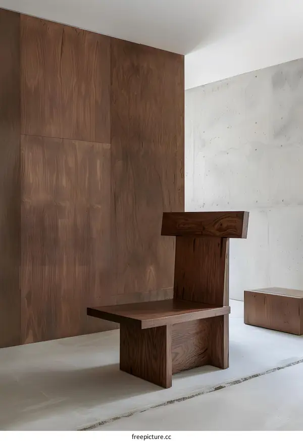 Wooden Chair and Stool in Modern Interior Design