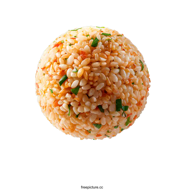 [Transparent Background PNG]Round Rice Ball with Herbs