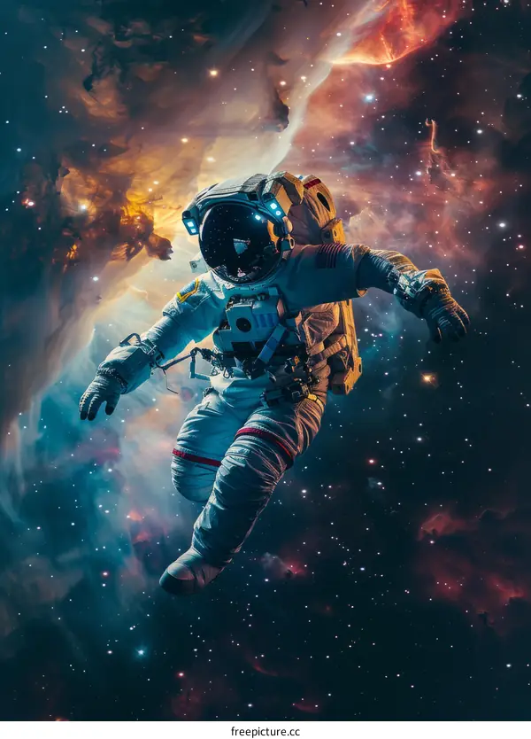Astronaut Floating in the Cosmic Void