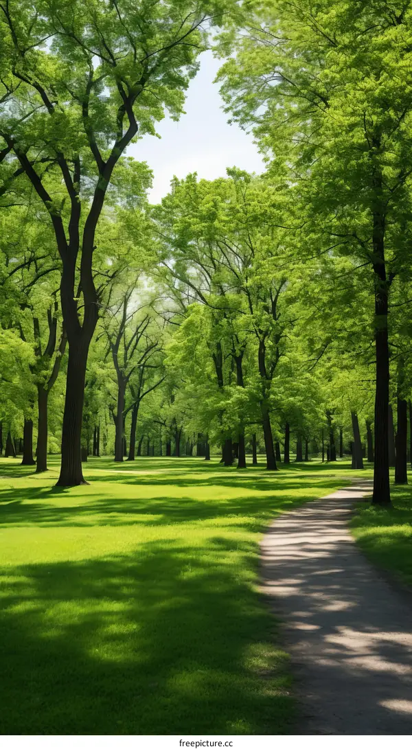 Summer Sunlight Through Lush Green Trees