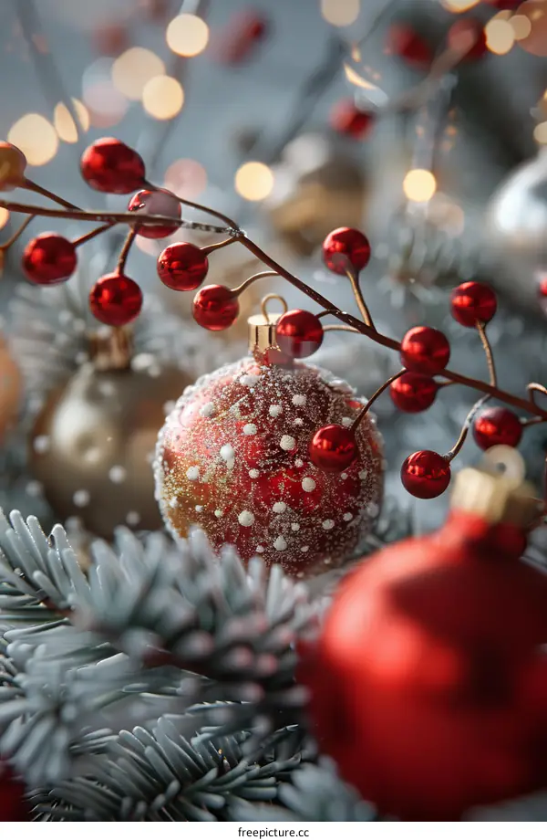 Christmas Ornament With Red Berries