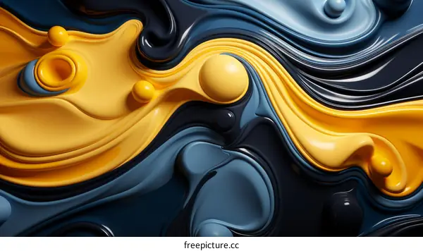 Colorful abstract background with smooth wavy shapes