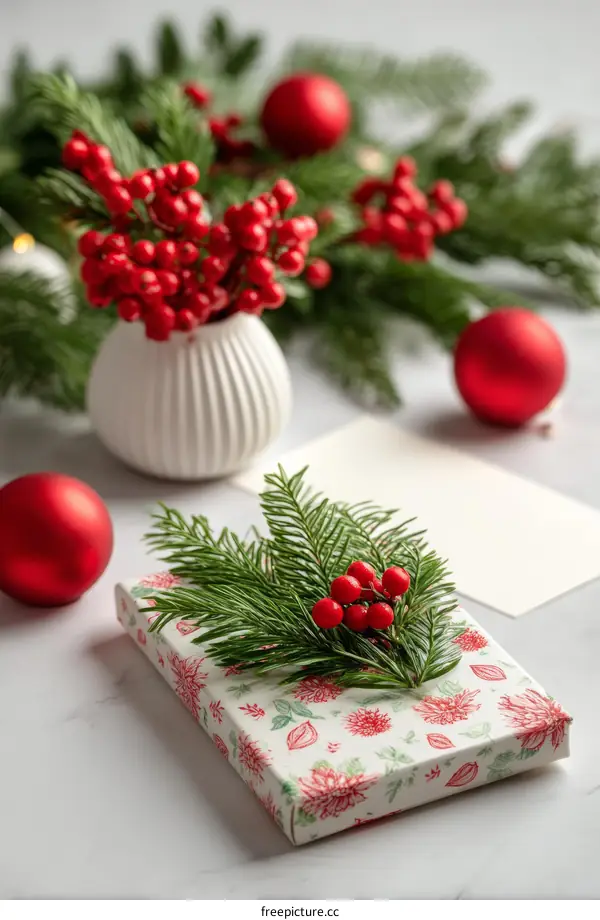 Christmas Gift Box with Decorations