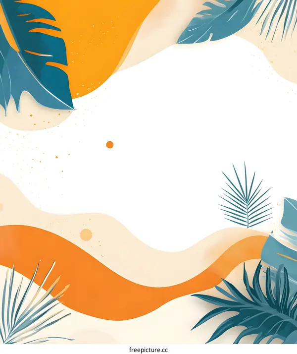 Tropical Leaf Pattern Abstract Background Illustration