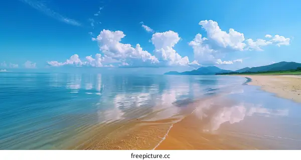 Stunning Seascape: Blue Sky Meets Vast Ocean