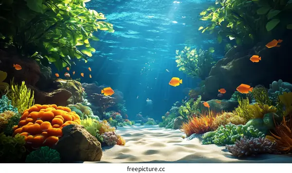 Underwater Coral Reef Ecosystem Illustration