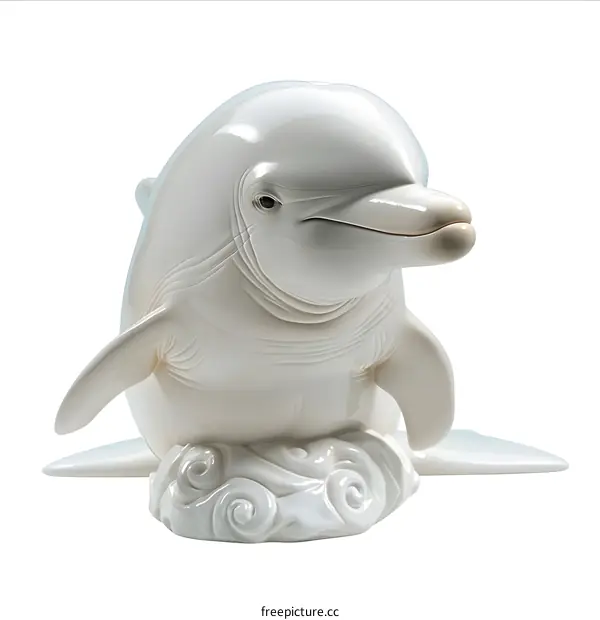 White Ceramic Dolphin Sculpture