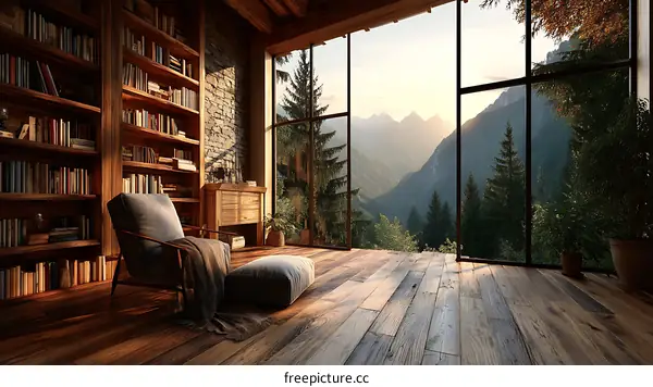 Mountain View Reading Nook Illustration