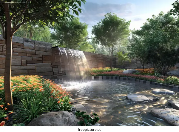 3D Rendered Garden Landscape Design
