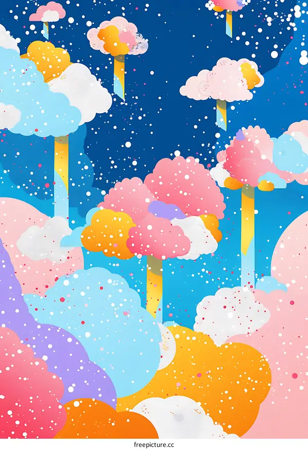 Abstract Colorful Clouds in the Sky Illustration