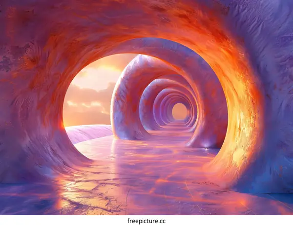 Undulating Tunnel Leading to a Glimmering Horizon