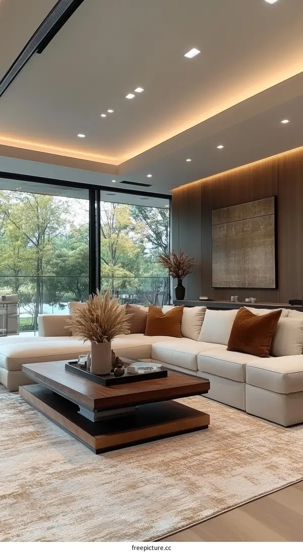 Modern Living Room Interior Design with Natural Light