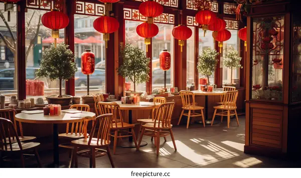 Ornate Traditional Chinese Restaurant Interior