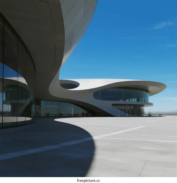 Sleek Curved Modern Architecture with Glass Facades