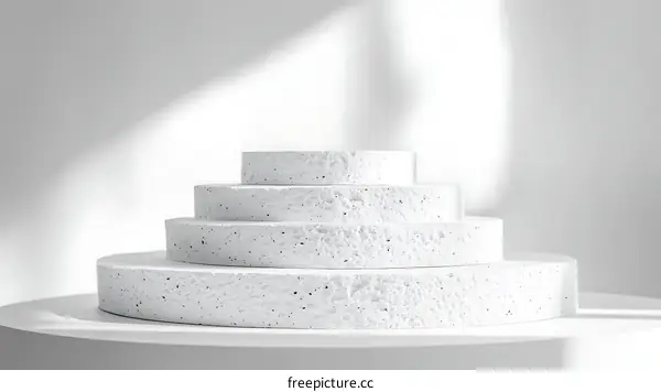 Abstract White Geometric Display Platform