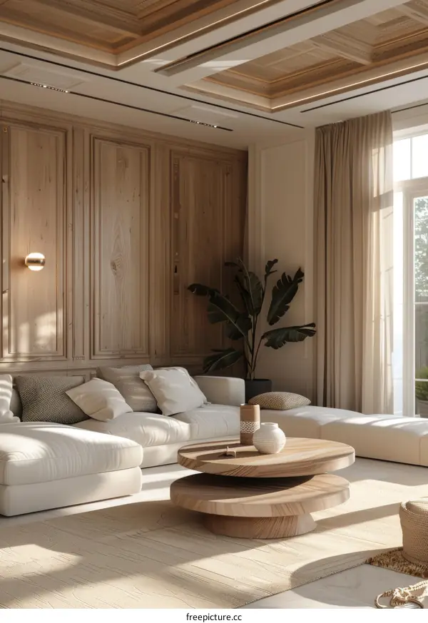 Modern Living Room with Oak Decor