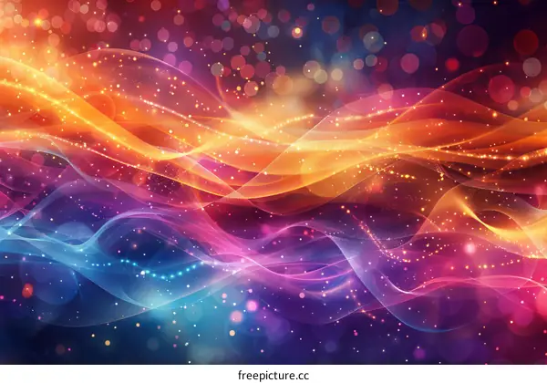 Colorful abstract glowing waves background