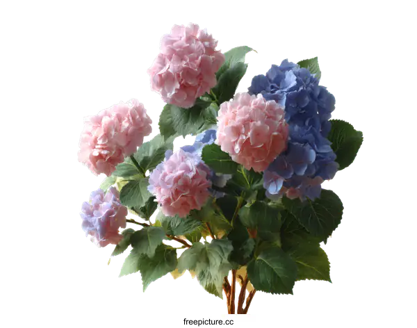 [Transparent Background PNG]Beautiful Pink and Blue Hydrangea Bouquet