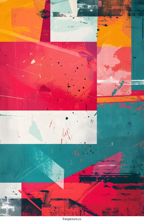 Abstract Geometric Art with Colorful Shapes and Textures