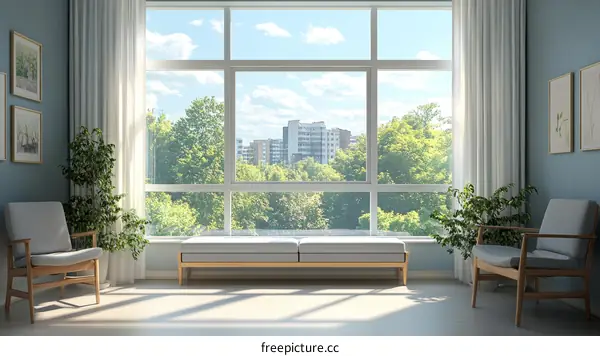 Bright Sunny Interior with Large Window