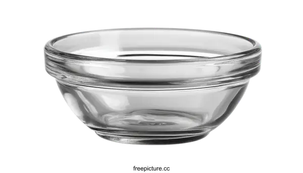 [Transparent Background PNG]Clear Glass Bowl with Double Rim