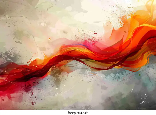 Red Ribbon Flowing Curve