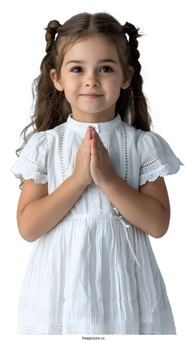 [Transparent Background PNG]Little girl praying