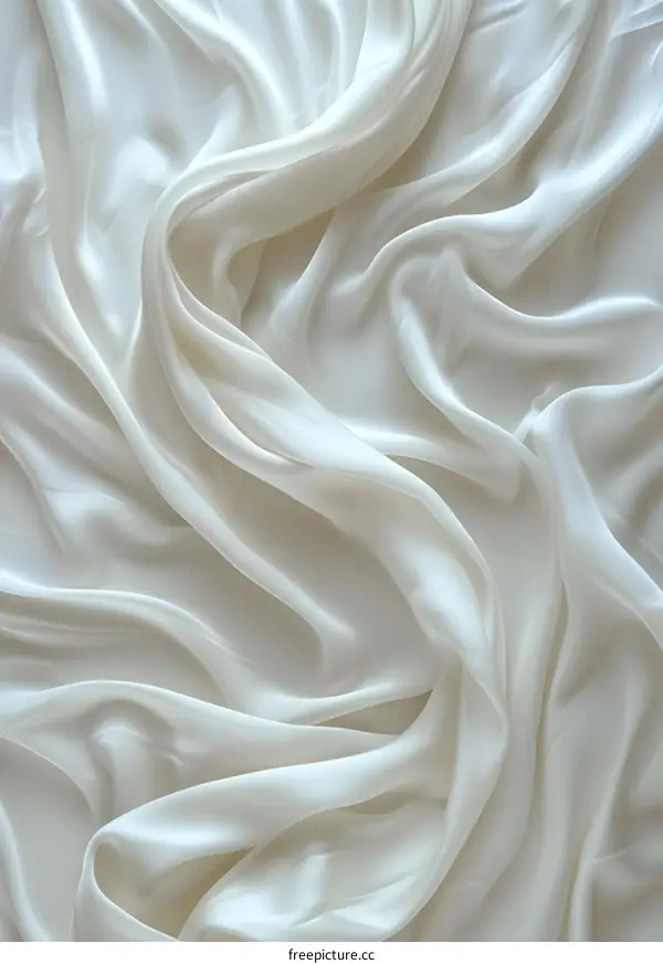 White silk fabric with waves