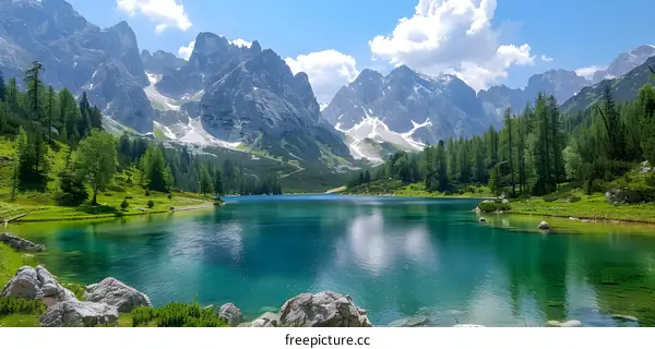 mountain lake in the alps