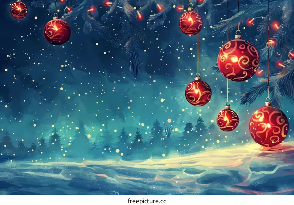 Christmas Ornament Winter Forest Scene