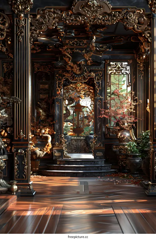 Luxurious and golden room