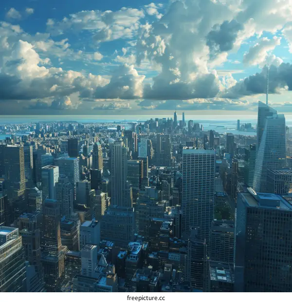 New York City Skyline Aerial View