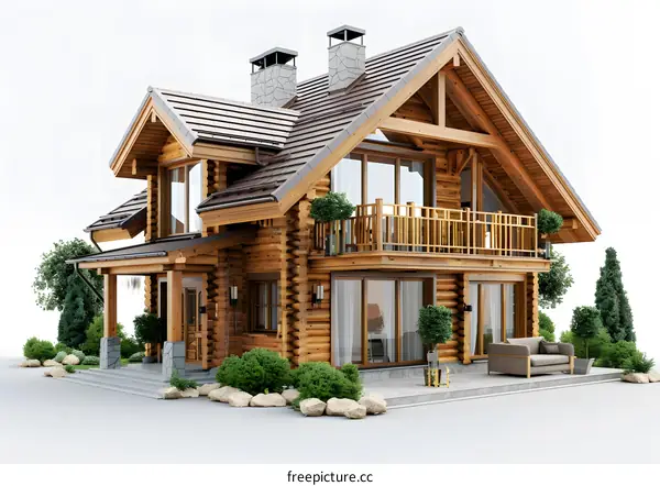 Wooden house in the countryside