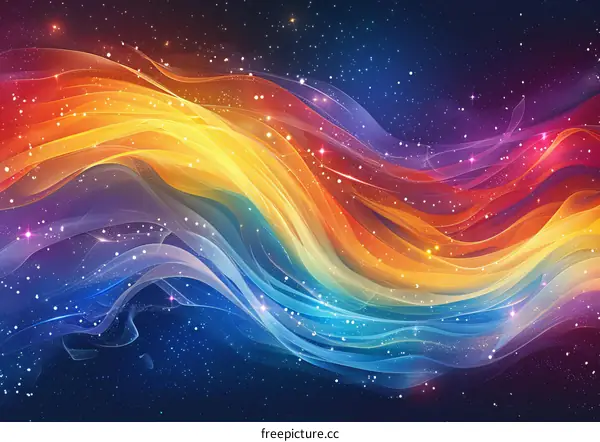 Abstract Multicolored Light Waves