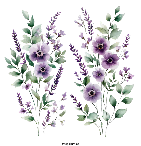 [Transparent Background PNG]Watercolor Floral Bouquet Design