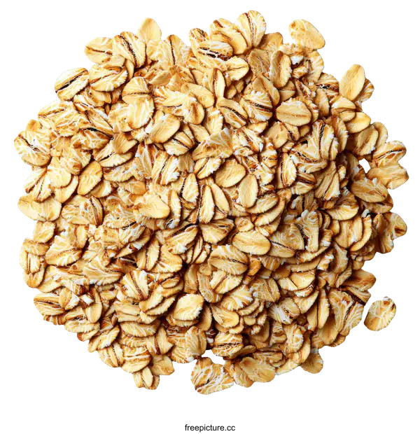 [Transparent Background PNG]Pile of Rolled Oats Close-up