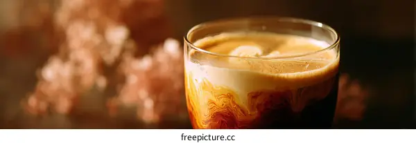 Aromatic Coffee Drink in a Glass