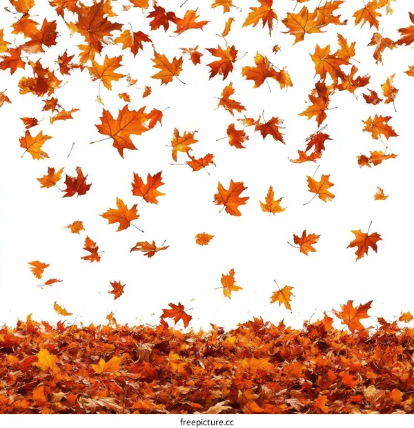 Autumn Falling Leaves Background Image