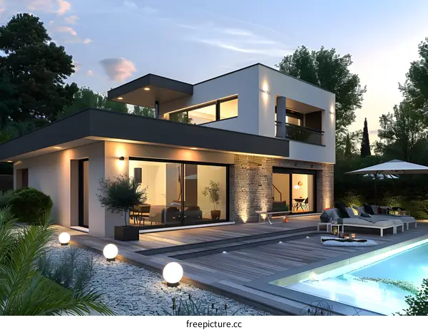 Modern house with pool and terrace