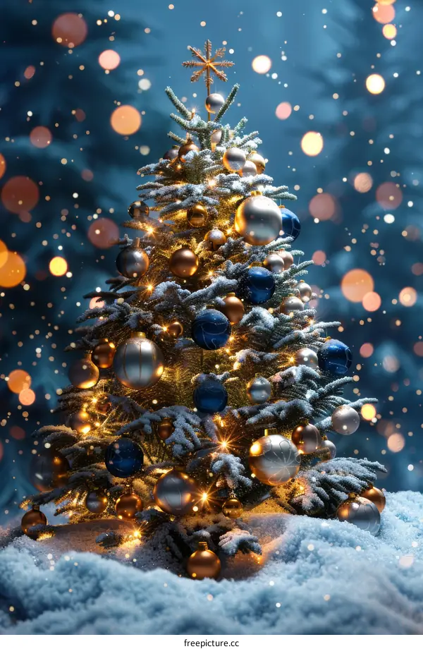 Christmas Decoration on a Pine Tree