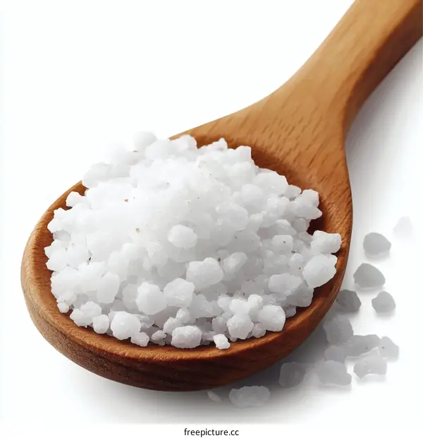 Wooden Spoon with Coarse Sea Salt