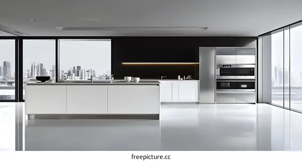 Modern Kitchen Design With City View