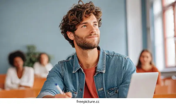 Attentive Student in Classroom Setting