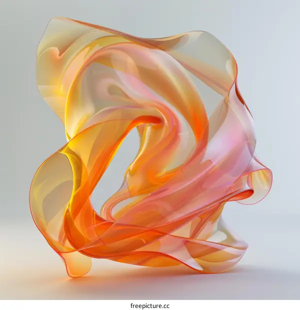 Vibrant Abstract Fluid Shape 3D Rendering