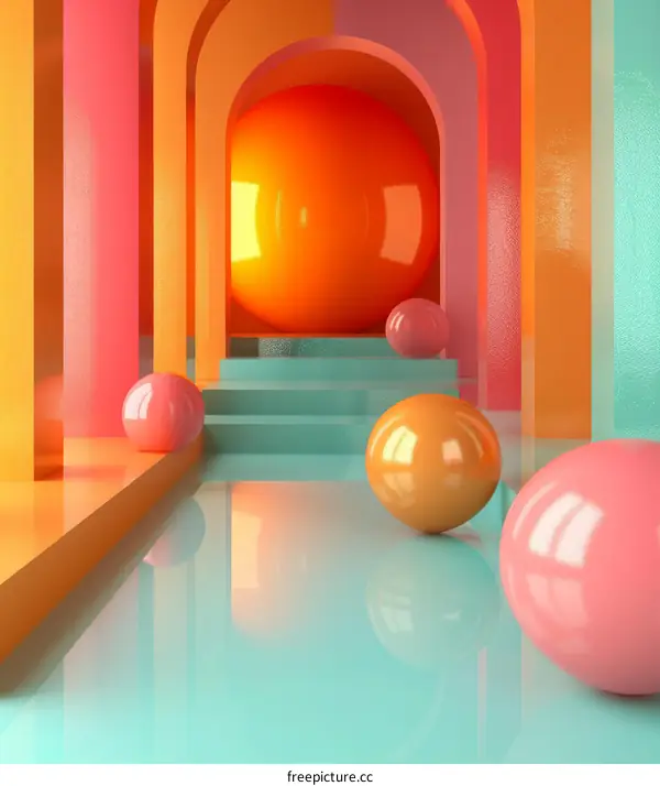 Vibrant Spheres in Surreal 3D Space